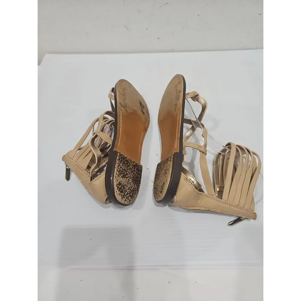Sam Edelman "Glenda" Gladiator Sandal - Women's Size 6.5M Beige Tan Flats - Picture 5 of 9